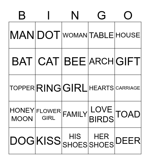 CHERYL'S BRIDAL SHOWER Bingo Card