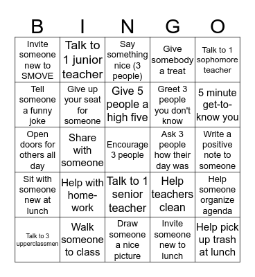 Acts of Kindness  Bingo Card