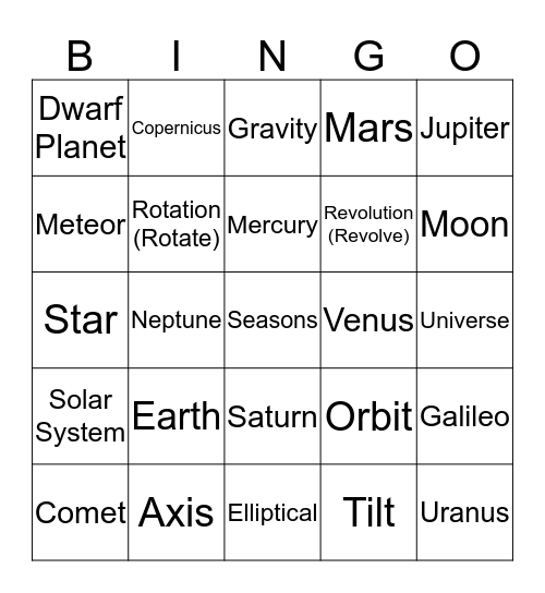 Earth Sciences - Grey Bingo Card
