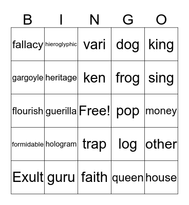 kendarius jackson  Bingo Card