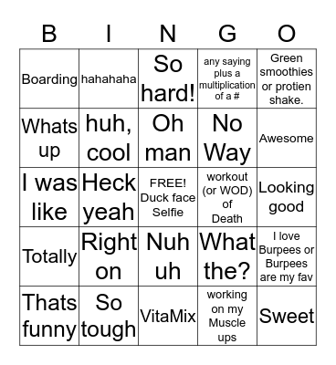 Suz Crossfit Bingo Card