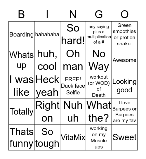 Suz Crossfit Bingo Card