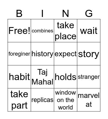 Traveller 3 Bingo Card
