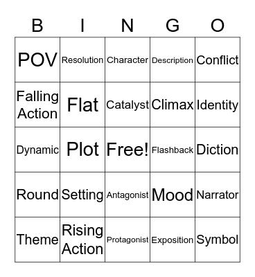 FICTION BINGO Card