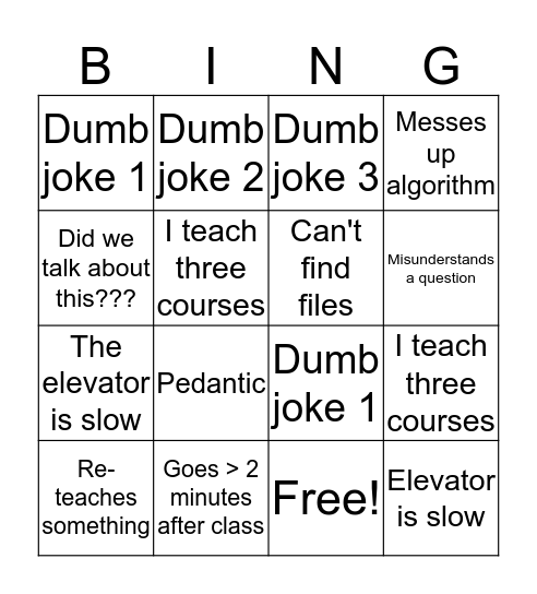 Bermingo Bingo Card