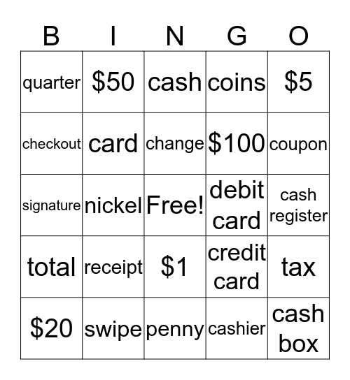 Cash Bingo Card
