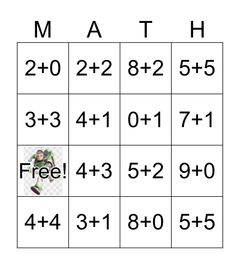 MATH Bingo Card