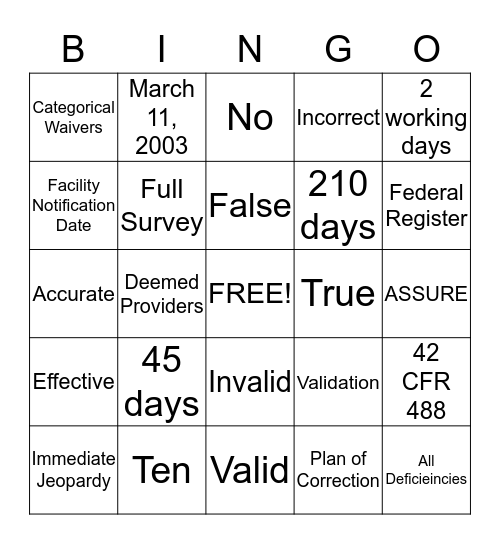 AO Bingo Card