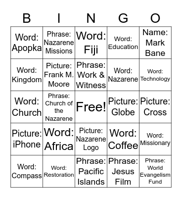 Magazine Hunt Bingo Card
