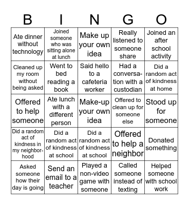 Personal Bingo Card