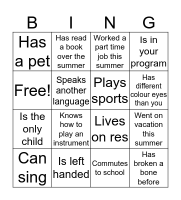 Find someone who.... Bingo Card