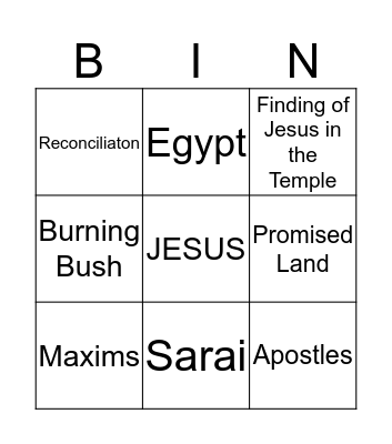 The Good News Bingo Card