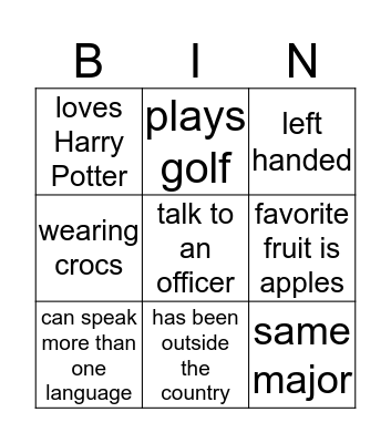 APHP BINGO Card