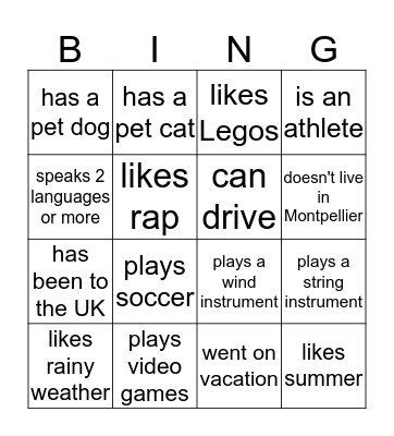 FIND SOMEONE WHO... Bingo Card