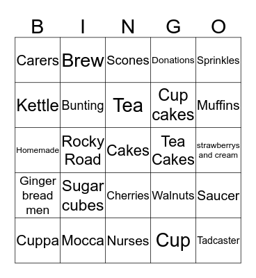 Macmillian Bingo Card