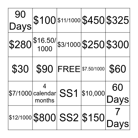 Stair Step Bingo! Bingo Card