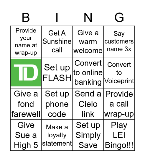 LEI Bingo!!! Bingo Card
