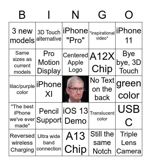 New iPhone 2019 Bingo Card