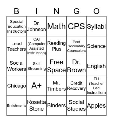 Ombudsman Chicago Bingo Card