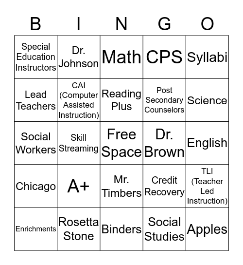 Ombudsman Chicago Bingo Card