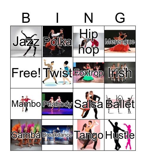 Types of dance Bingo Card