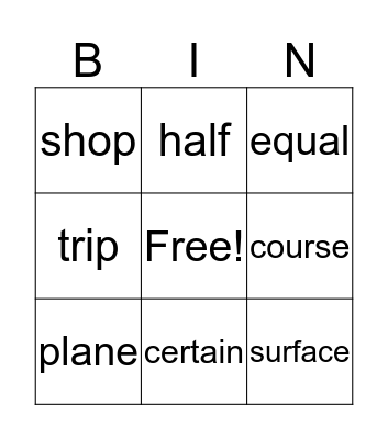 Quater 1  Bingo Card