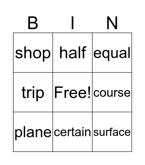 Quater 1  Bingo Card