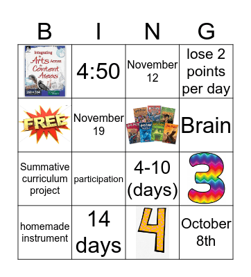 Syllabus Bingo Card