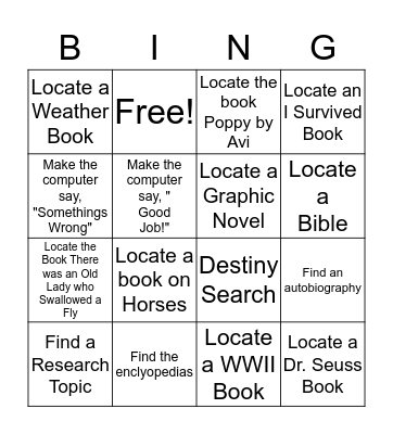 Media Center Bingo Card