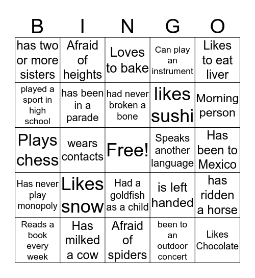 Team Banks Bingo Card