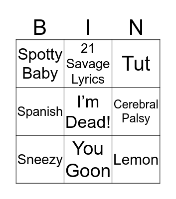 Forty Bingo Card