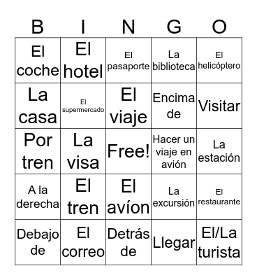 Transportation 1 Bingo Card