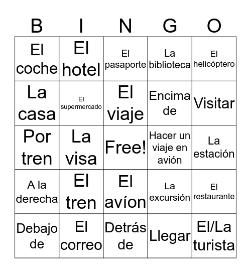 Transportation 1 Bingo Card