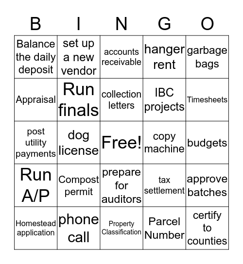 Finance Bingo Card
