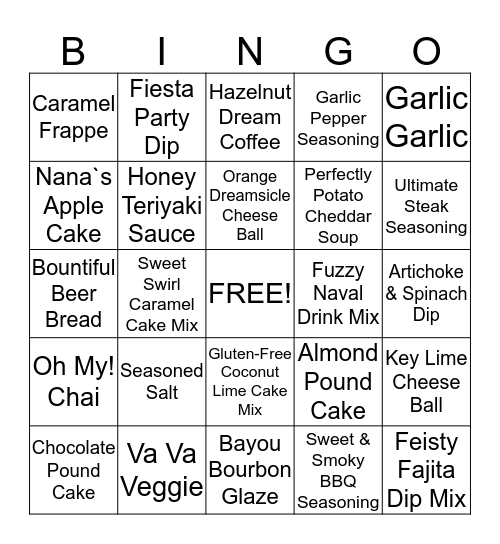 Tastefully Simple Girls Night!! Bingo Card