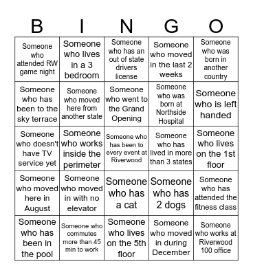 Signature Bingo Card