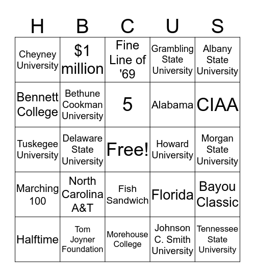 BINGO Card