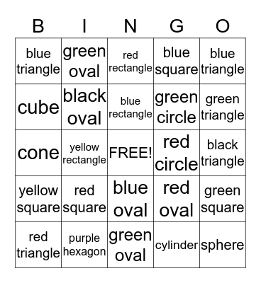 Shapes Bingo Card