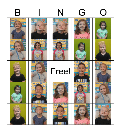 Preschool Bingo  Bingo Card