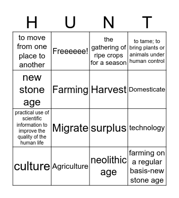 Neolithic age Bingo Card