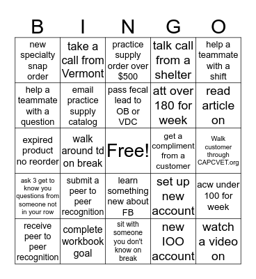 Inbound Bingo  Bingo Card