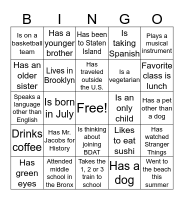 ADVISORY BINGO Card
