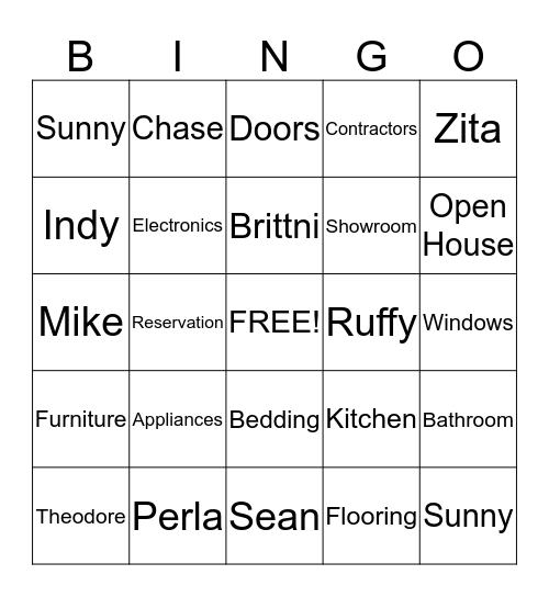 Phone Room Bingo Card