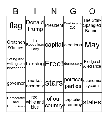 Lesson 1 Bingo Card