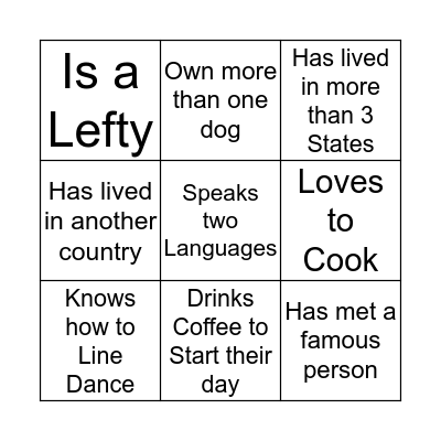 Get to know your Class! Bingo Card