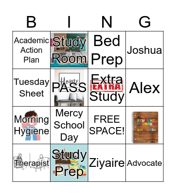 Back to School Bingo Card