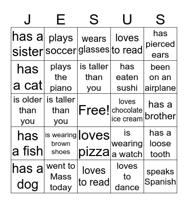 Find Someone Who... Bingo Card