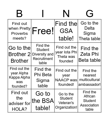 Fall Explosion Bingo Card