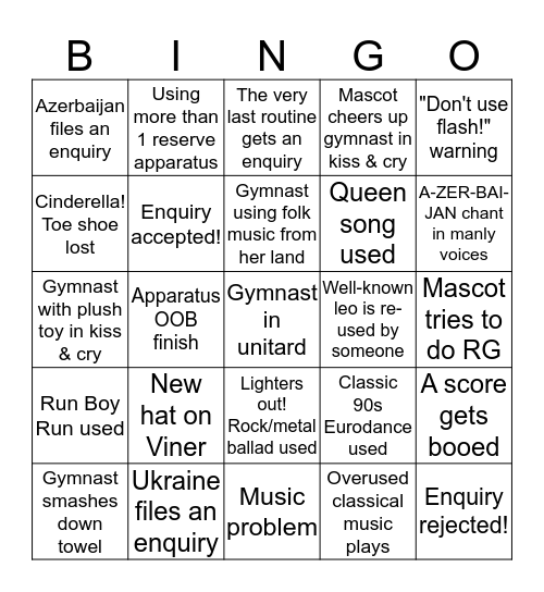 RG Worlds 2019 Bingo Card