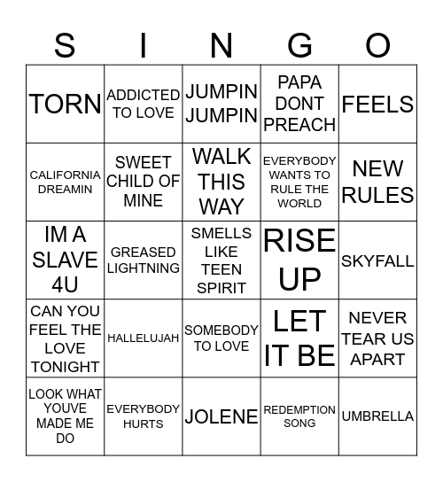 419 THE VOICE AUSTRALIA Bingo Card